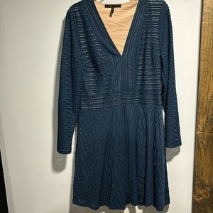 Navy sheet dress with nude lining